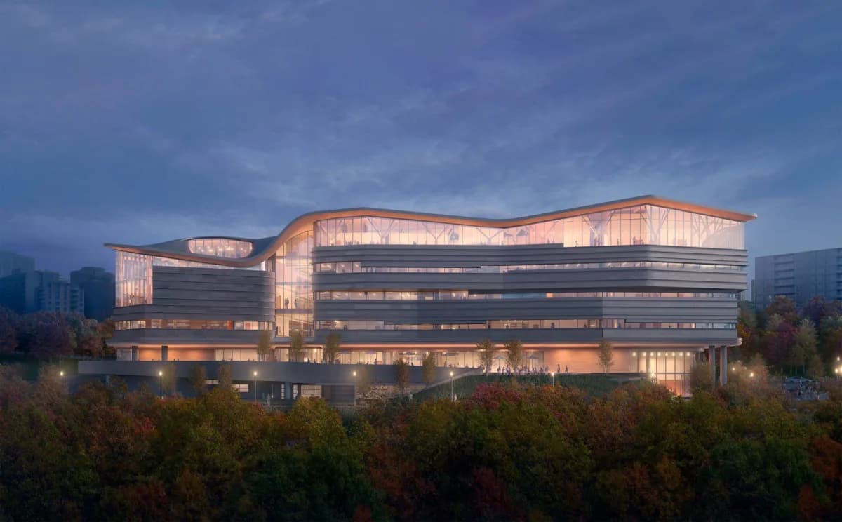 Exterior rendering of Ādisōke, the Ottawa Public Library and Library and Archives Canada joint facility.